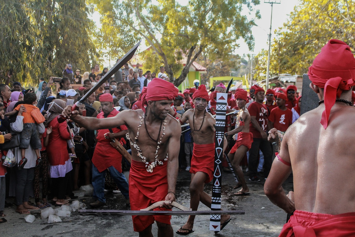 Cakalele Dance in North Halmahera, Indonesia